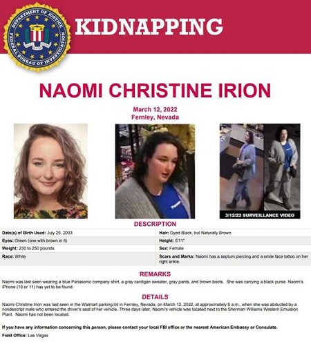 Naomi Irion Career, Kidnapping, Missing Case & Profession