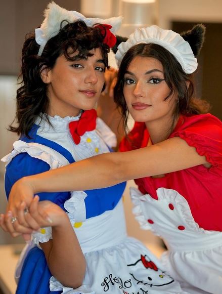 Noor Dabash with her sister