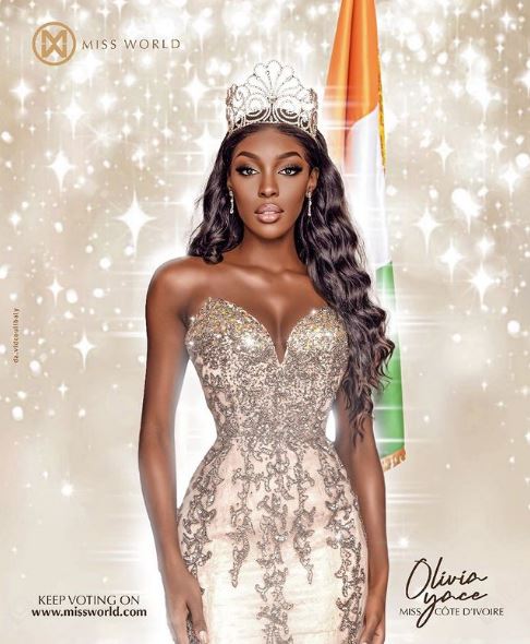 Olivia Yace took part in Miss World 2021