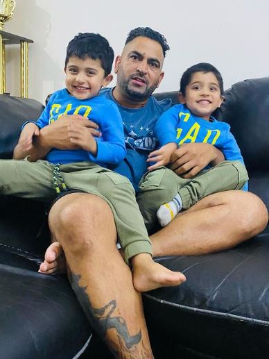 Sandeep Nangal Ambia with his kids
