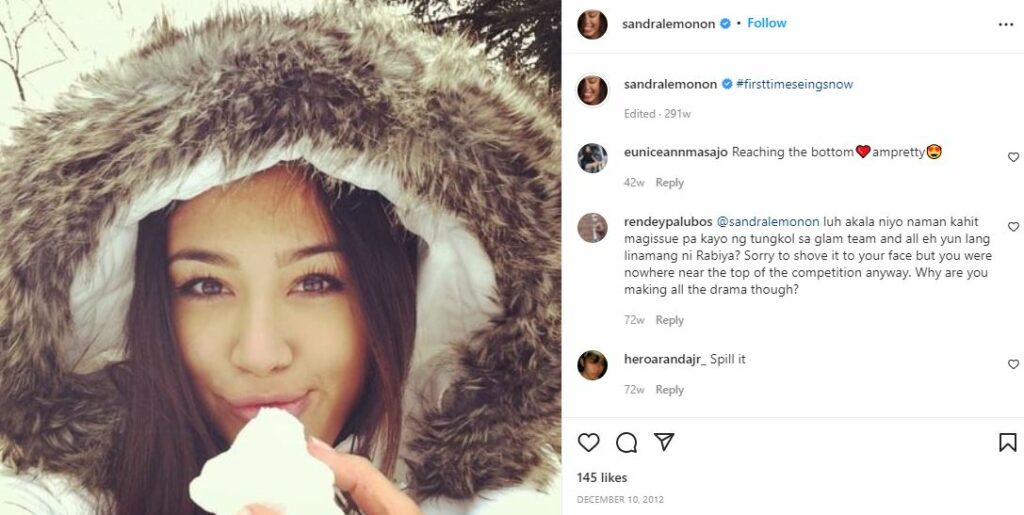 Sandra's first IG post