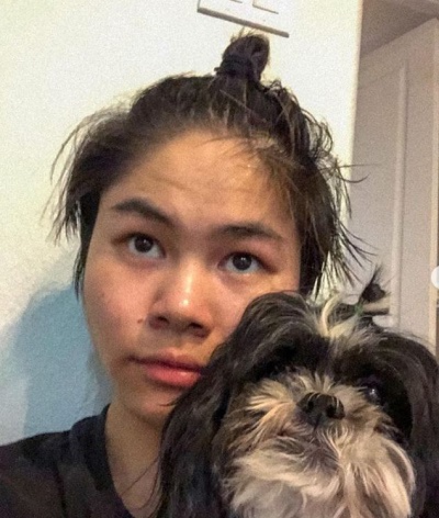 Sean Lew with his pet