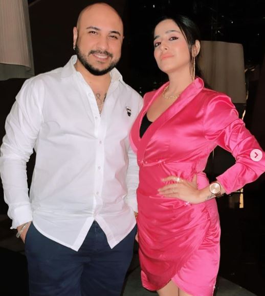 Sharma with her favorite singer B Praak