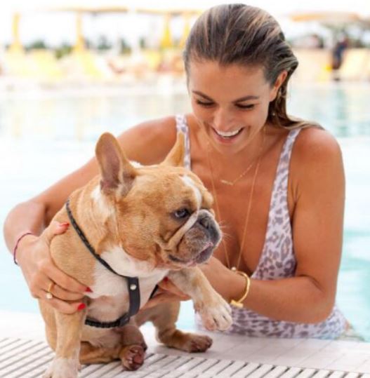 Swan with her pet dog