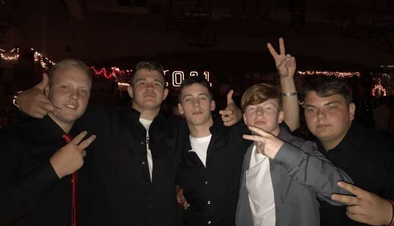 Thompson with his friends
