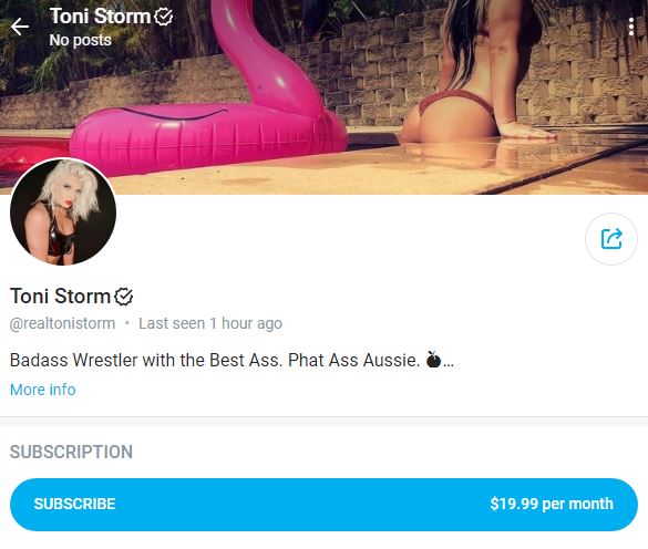 Toni Storm's OnlyFans Account