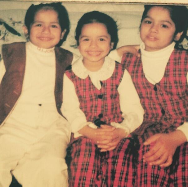 Young Harpreet and her siblings