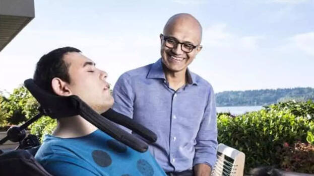 Zain nadella with his father