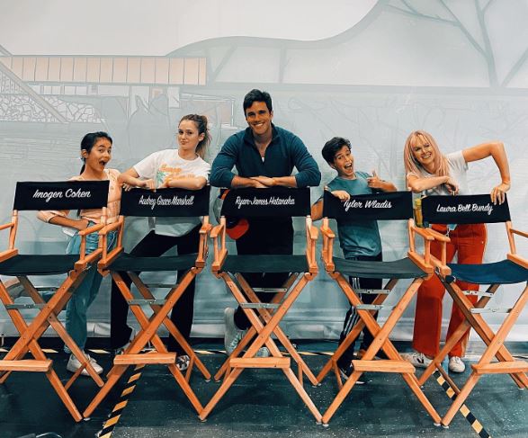 Audrey with her co-stars