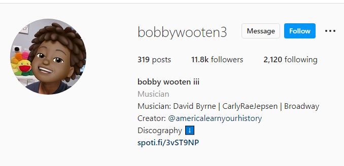 Bobby Wooten's Instagram account