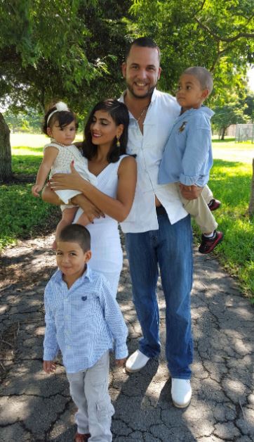 Caroline with her former husband and kids