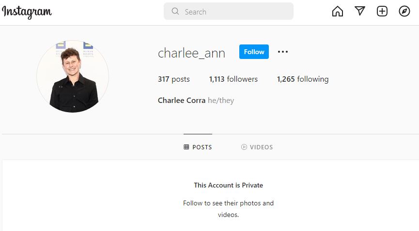 Charlee Corra Disney's Instgram Profile