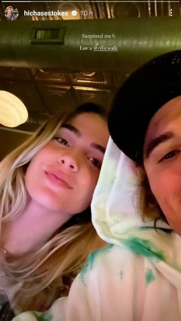 Chase Stokes Instagram story with Rylie Walker