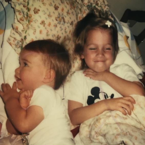Childhood photo of Bianca with her sister Antonia Butti
