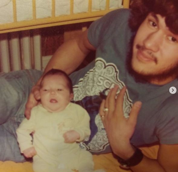 Childhood photo of Deidre with her father Michael Corona