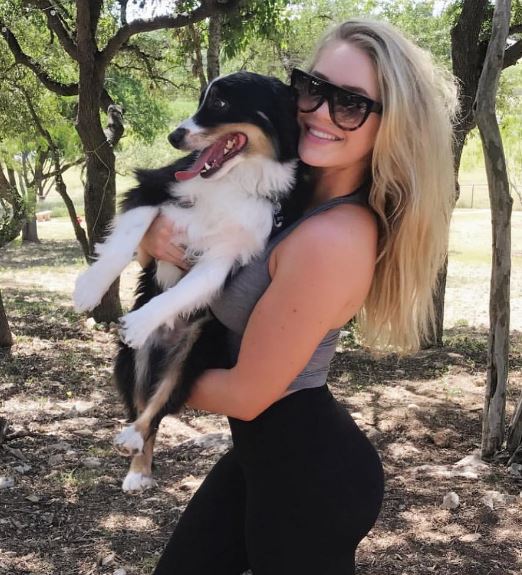 Courtney with her pet dog