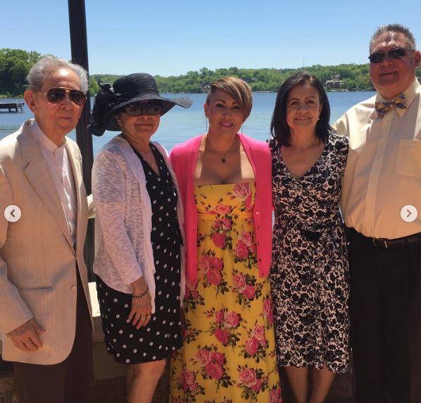 Deidre with her parents and grandparents