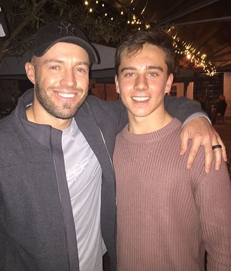 Dewald Brevis with AB villiers