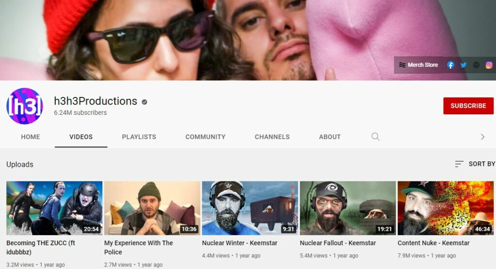 Ethan Klein with YouTube channel