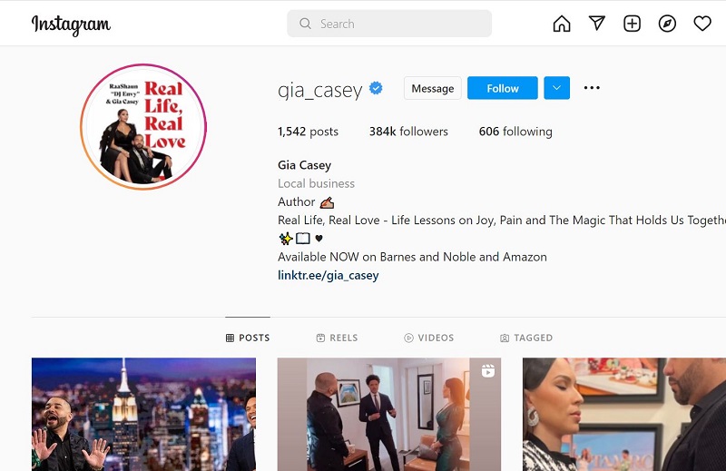 Gia Casey has 384k followers on Instagram