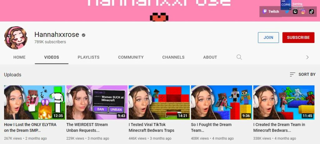 Hannah Rose Youtube channel