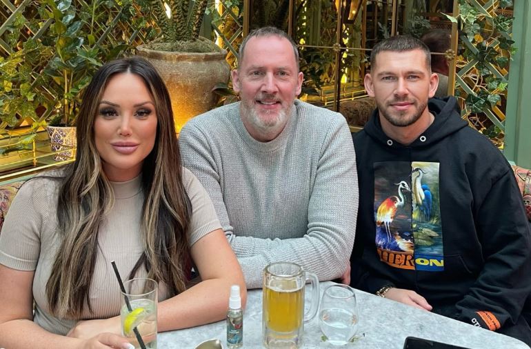 Jake Ankers with Charlotte Crosby and her father