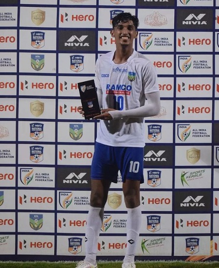 Jesin TK gameplay during Santhosh Trophy