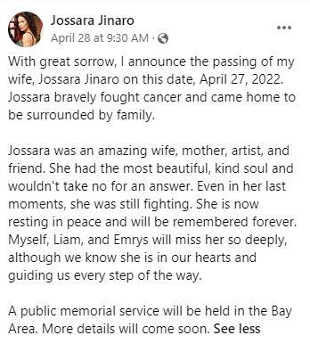 Jossara Jinaro Death Cause (News & Obituary)
