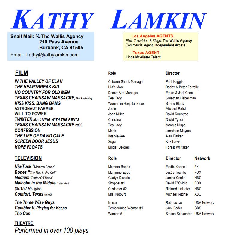 Kathy Lamkin Resume