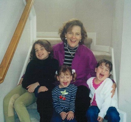 Katie Sarife childhood picture with her mother and two sisters