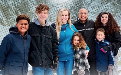 Kelly Tshibaka with her husband and five kids