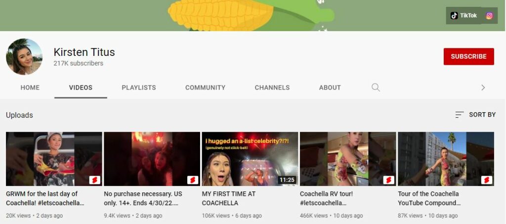 Kirsten Titus Youtube channel