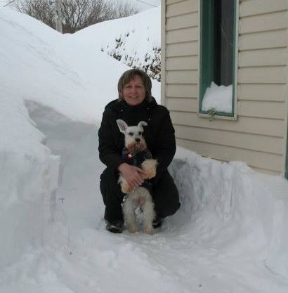 Lise Lafleur with her pet dog
