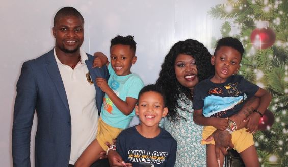 Maweni with her husband and kids