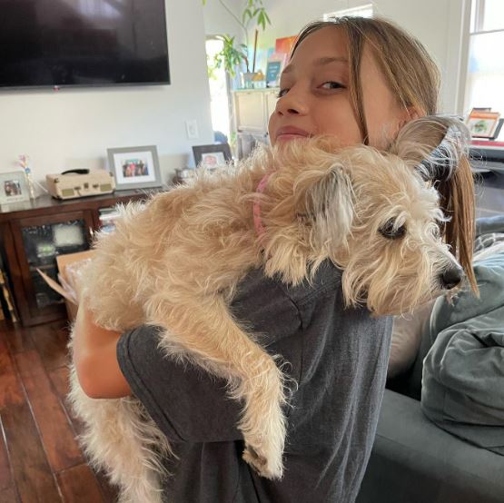 Maya Le Clark has a pet dog