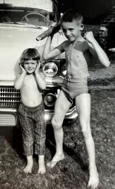 Michael Stone old image with his younger sister