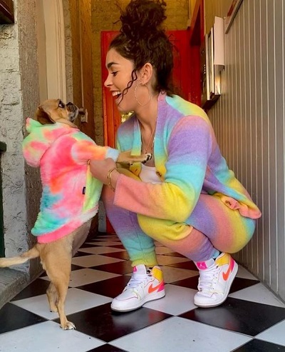 Natacha Karam with her pet dog