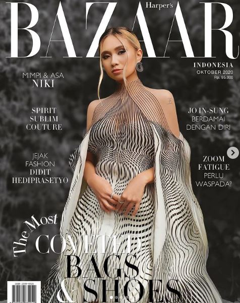 Niki Zefanya on the cover page of Harpers Bazaar