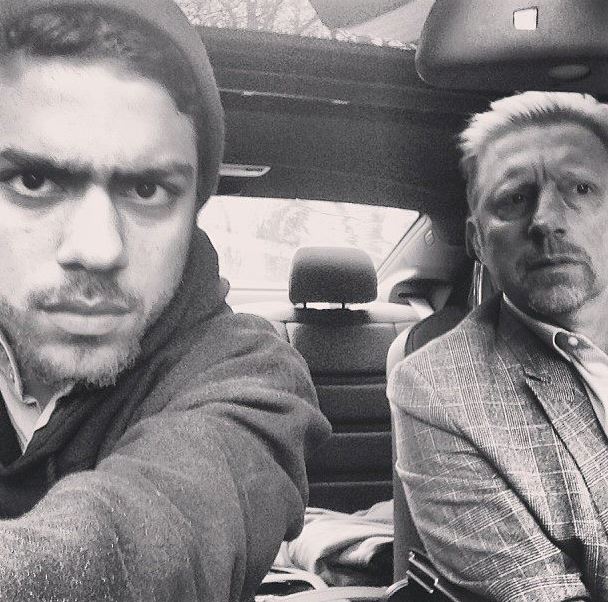 Noah Becker with his father