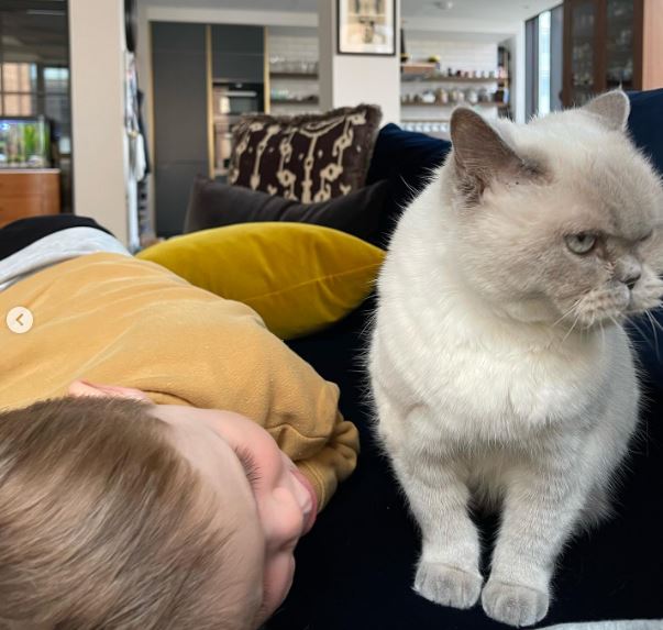Oscar Ramsay and his pet cat Dora