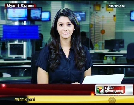 Priya Bhavani Shankar working as a news anchor