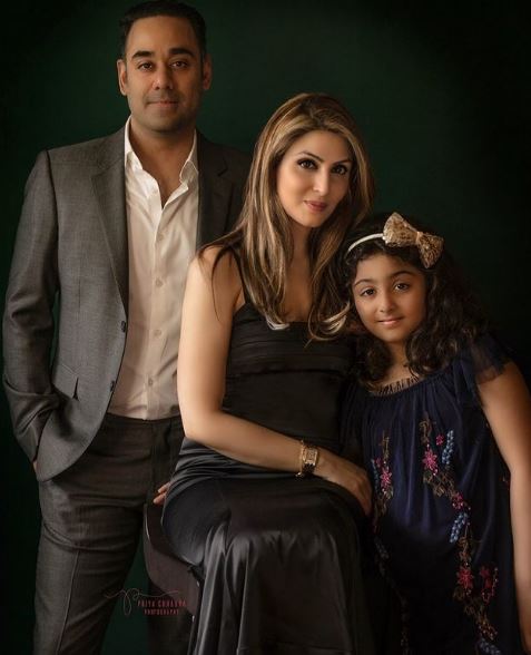 Riddhima and Bharat Sahni with their daughter Samara Sahni