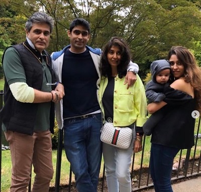 Ritika Sajdeh with her brother and parents