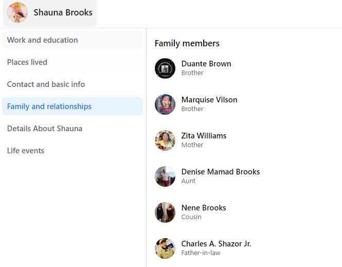 Shauna's family members