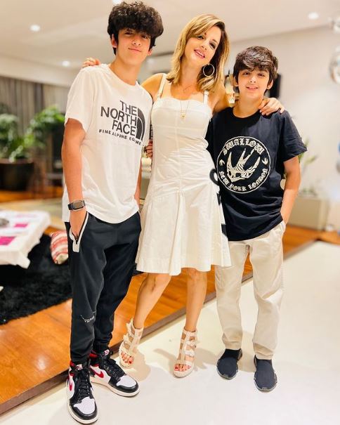 Sussanne Khan with her sons