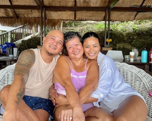 Timmy Llana with his mother and lover