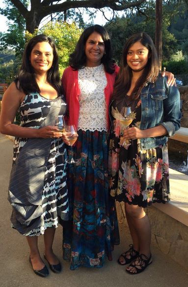 Vijaya Gadde with her mom and sister