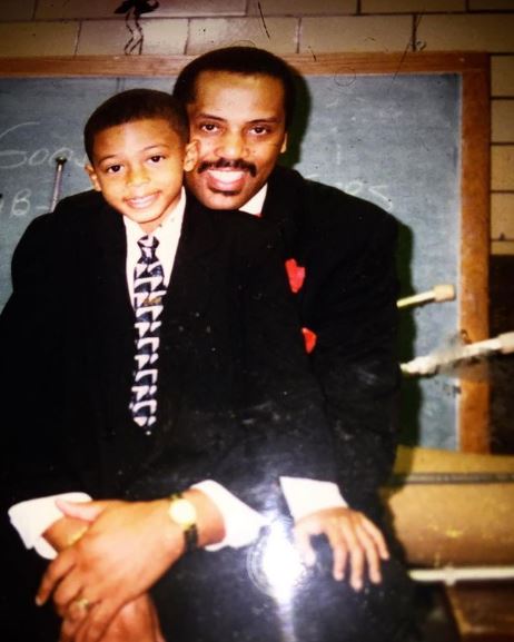 Young Wooten with his dad