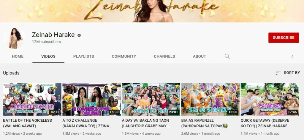 Zeinab Harake Youtube channel