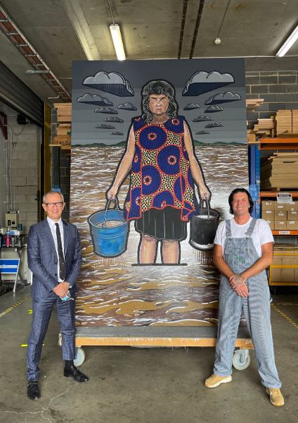 Adam Douglas Hill won $100,000 for his amazing portrait of Lismore Artist Karla Dickens